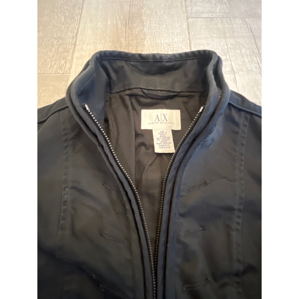 Armani Exchange Womens Black Double Zip Military Peplum Jacket XS Slim Fit‎